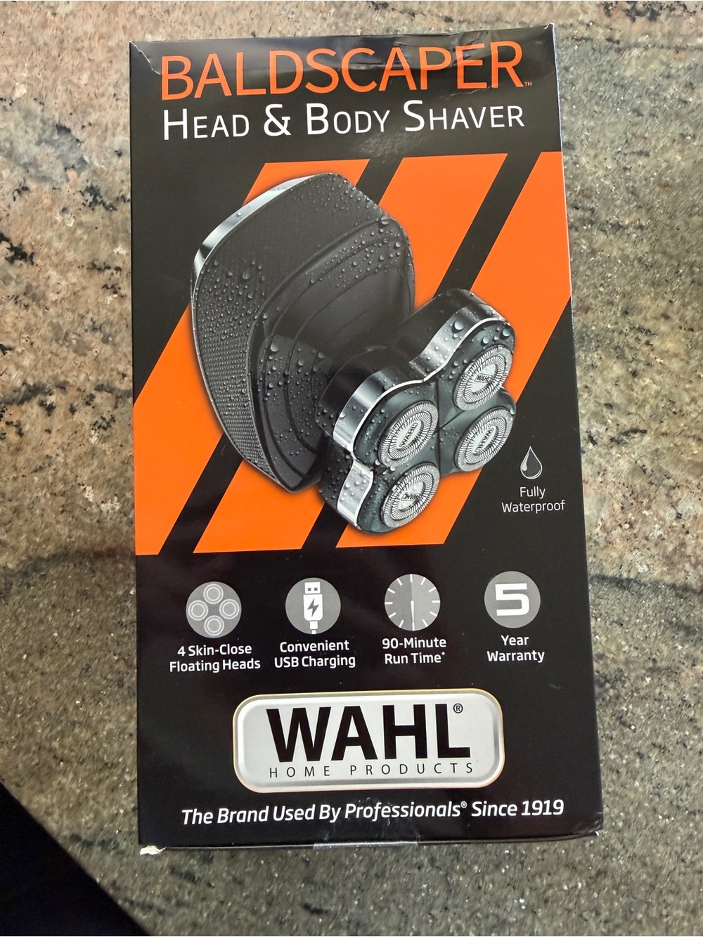 Wahl Baldscaper Head & Body Shaver - Black & Orange